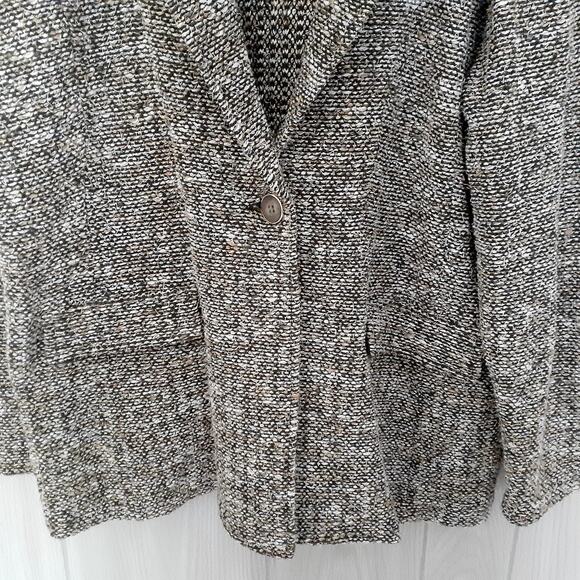 NWT Chico's Cardigan Sweater Tweed Blazer Size 3 (XL) Olive One Button - Picture 7 of 7